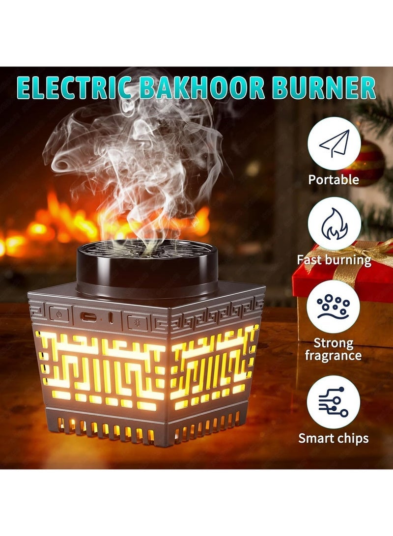 ELTRAZONE Quran Speaker with Bakhoor Burner, Remote Control Mini Incense Burner Multicolor Changing Bluetooth Quran Speaker MP3 Music Player with 18 Reciters and 17 Translations (Black)  - Image 5