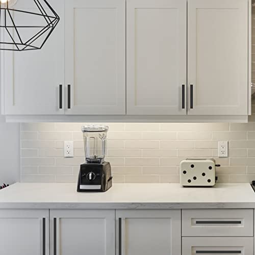 Amerdeco 30 Pack Matte Black Cabinet Pulls 5 Inch(128mm) Hole Centers Kitchen Cabinet Handles Cabinet Hardware Cupboard Handles Square Drawer Pulls SH0004 - Image 5