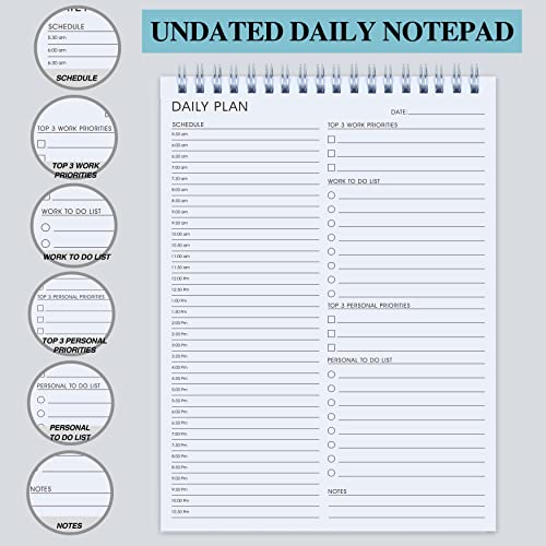 KAICN Daily Shedule Planner Hourly Appointment Planner Personal Organizer with Work To-Do List, Priorities 6.5 x 9.8 - Image 4