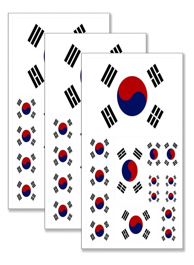 QQSD South Korea Flag Sticker Korean Decal in Multiple Sizes, 3 Pack, 11.7 x 8.3 Inches - Image 1