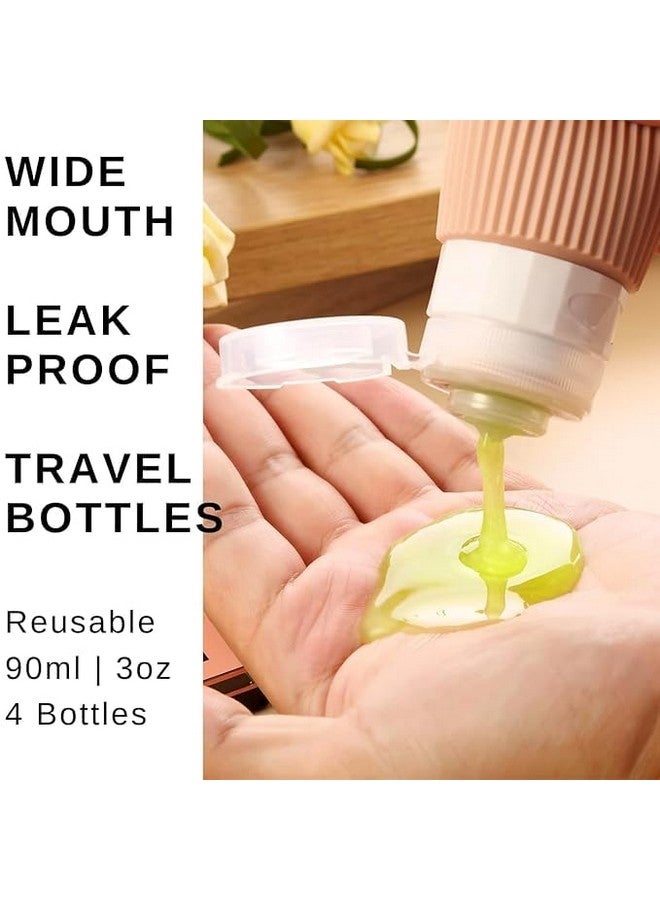 Black Sparrow Travel Bottles Kit for Toiletries Organizer BPA Free 90ml Silicone Size Containers Portable Split Bottle Accessories for Conditioner Shampoo Lotion - Image 3