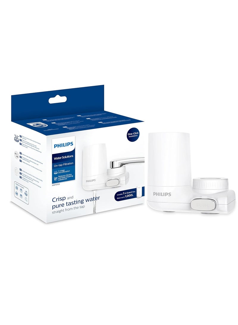 Philips فلترة الفحم الطبيعي العمودي X-Guard على فلتر مياه الصنبور - 99% نقي وآمن 1000 لتر من مياه الشرب - Image 1