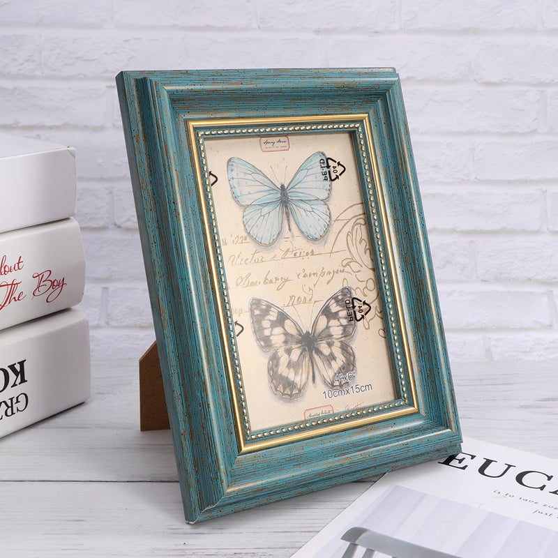 2 Pcs 6 Inch Vintage Photo Frame Picture Photo Frame Desktop Decor for Home Office (Random Picture) - Image 3