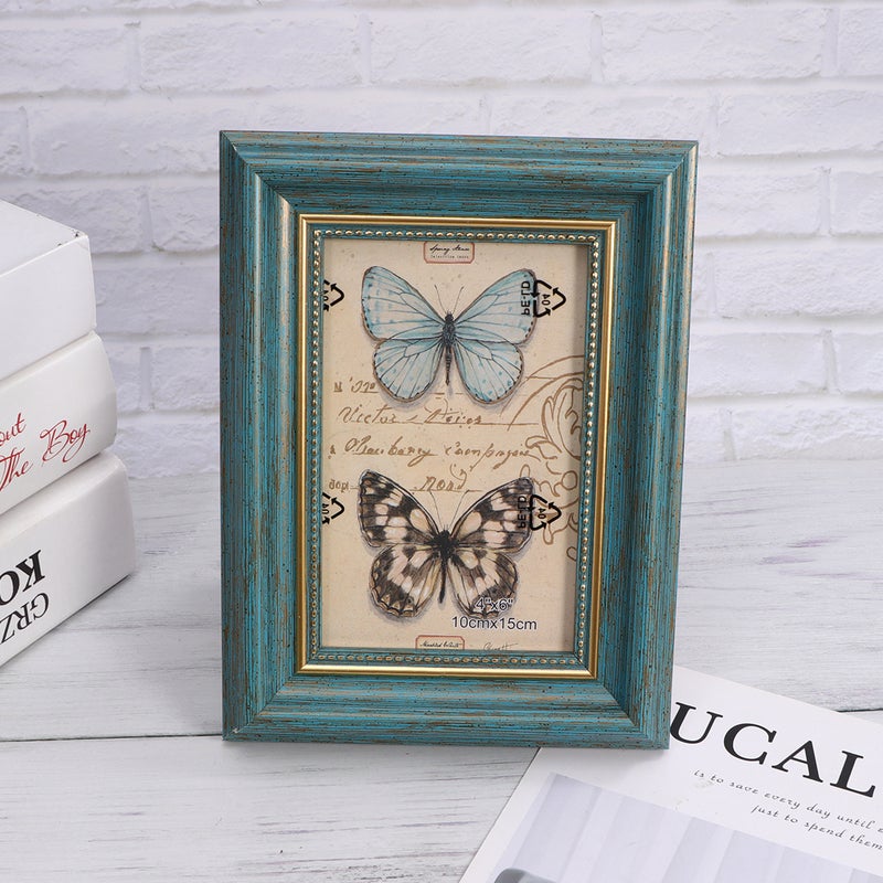 2 Pcs 6 Inch Vintage Photo Frame Picture Photo Frame Desktop Decor for Home Office (Random Picture) - Image 4
