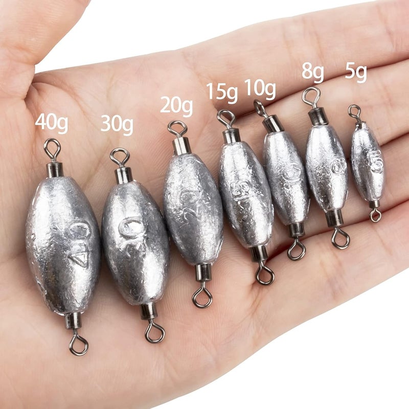 THKFISH Fishing Weights Inline Weights Trolling Sinkers Swivel Weights Quick Set Up Lead Fishing Sinker with Inner Swivel - Image 3