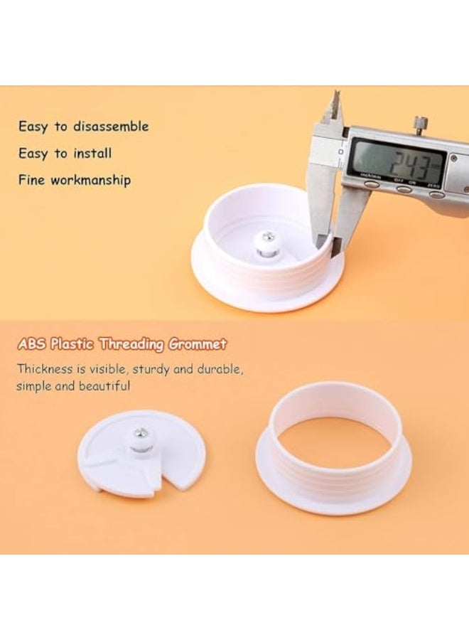 تصميم MAKINGTEC لفتحات المكتب، 10 قطعة فتحة مكتب 60 مم، غلاف كابل المكتب مع منشار ثقوب، الحل الأمثل لكابلات المكتب في المنزل والمكتب (أبيض) - Image 5