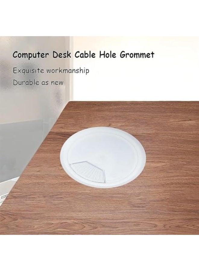 تصميم MAKINGTEC لفتحات المكتب، 10 قطعة فتحة مكتب 60 مم، غلاف كابل المكتب مع منشار ثقوب، الحل الأمثل لكابلات المكتب في المنزل والمكتب (أبيض) - Image 2