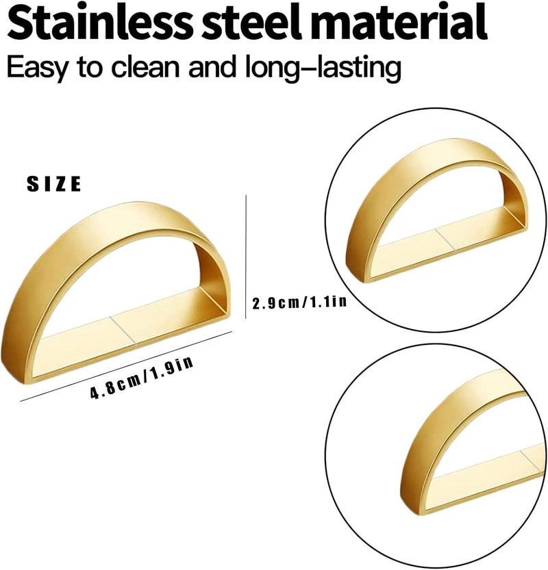 CYRYLC 20 Pcs Gold Napkin Rings - Metal Napkin Ring(Semicircle) Stainless Steel Napkin Rings for Table Settings Wedding Christmas Party Dinner Table - Image 2