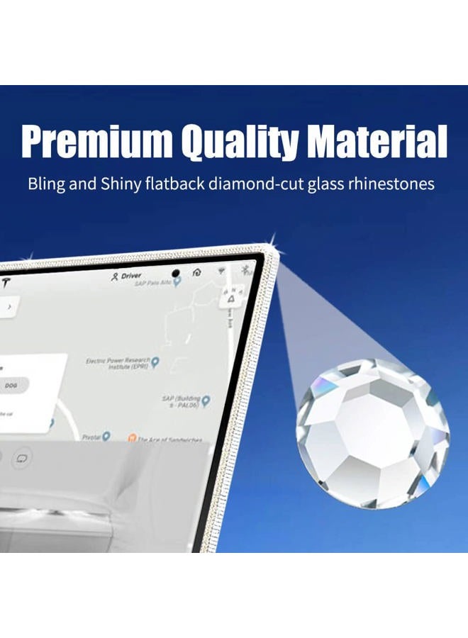 Yeapop Bling Bling Rhinstones Screen Protector for Tesla Model 3 2017-2023 and Model Y, Sparkly Center Console Accessories for 3&Y. - Image 3