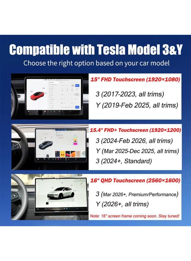 Yeapop Bling Bling Rhinstones Screen Protector for Tesla Model 3 2017-2023 and Model Y, Sparkly Center Console Accessories for 3&Y. - Image 2