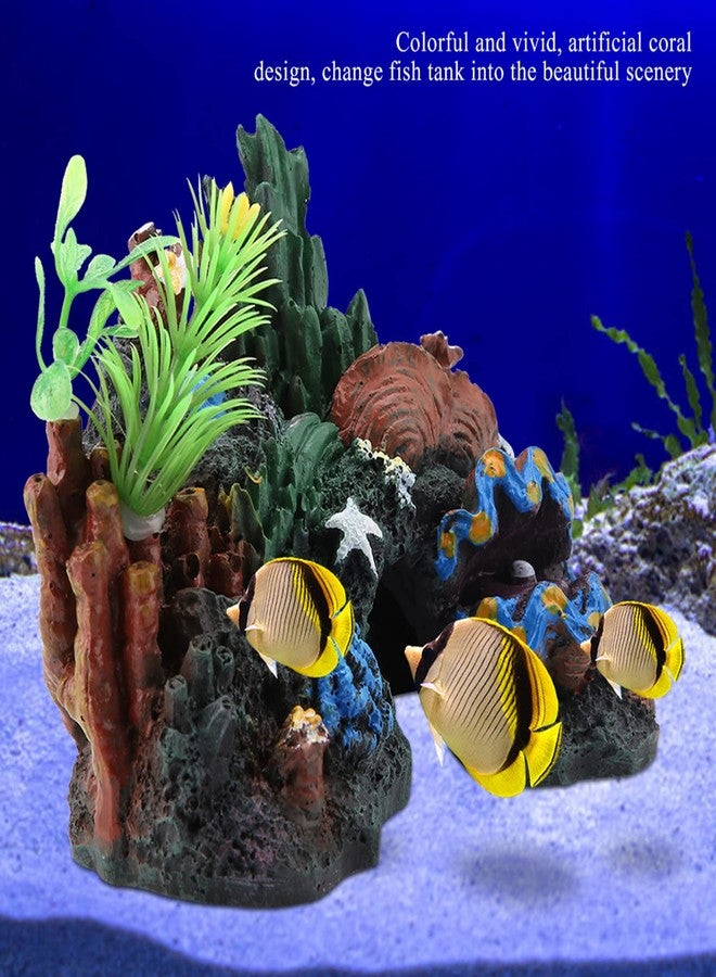 Zerodis Colorful Artificial Sea Reef Ornament Resin Cave Decoration Aquatic Miniatures Landscape for Fish Aquarium Theme Rock Reef Decorations - Image 2