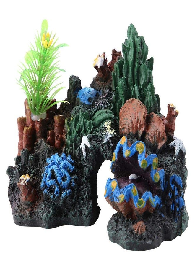 Zerodis Colorful Artificial Sea Reef Ornament Resin Cave Decoration Aquatic Miniatures Landscape for Fish Aquarium Theme Rock Reef Decorations - Image 1