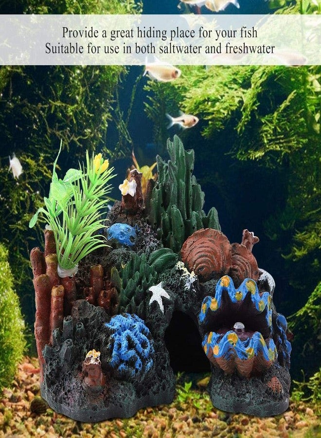 Zerodis Colorful Artificial Sea Reef Ornament Resin Cave Decoration Aquatic Miniatures Landscape for Fish Aquarium Theme Rock Reef Decorations - Image 3