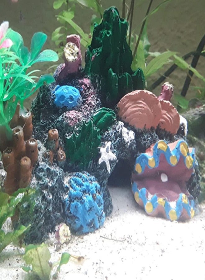 Zerodis Colorful Artificial Sea Reef Ornament Resin Cave Decoration Aquatic Miniatures Landscape for Fish Aquarium Theme Rock Reef Decorations - Image 4