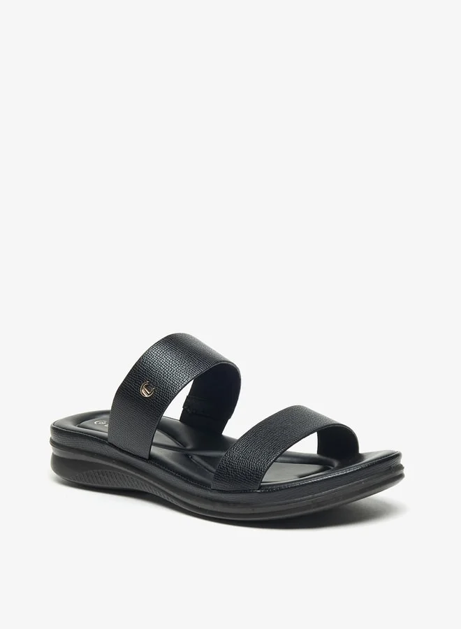 لو كونفورت Women Textured Open Toe Slip-On Sandals