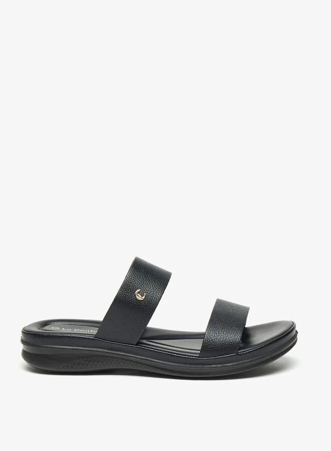 لو كونفورت Women Textured Open Toe Slip-On Sandals
