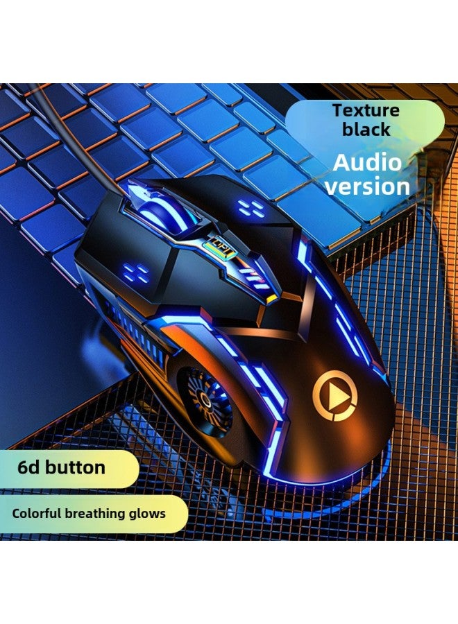 GW Mechanical Game Mouse Wired Computer Game USB Desktop Office Computer No E-sports Mute Sound-Color:Gw Black-sound-6-key E-sports Flagship Version-Interface:Official Standard - Image 1