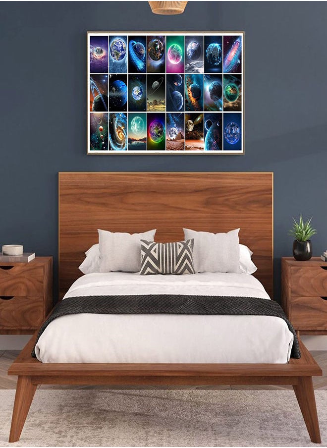 SYOSI - Space Wall Collage Kit, 50pcs Aesthetic Pictures Universe Photo Wall Prints, for Home Room Decoration, Space Universe Planets Wall Art Indie Modern Minimalist Style Aesthetic Posters - Image 1
