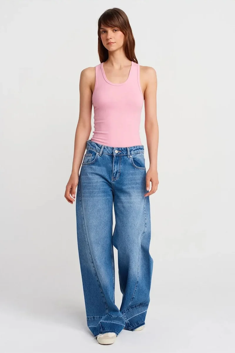 Dilvin Blush Pink DILVIN Ribbed Sleeveless Cami Blouse for Women | Best Price UAE