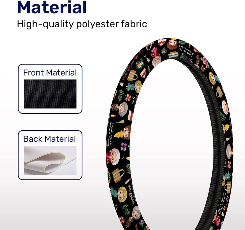 GENANY Classic Sisters Steering Wheel Cover, Non-Slip Neoprene Wheel Grip, Breathable Driver Wheel Protector, Sweat-Absorbing Car Accessories, Gifts, Decor - Image 3