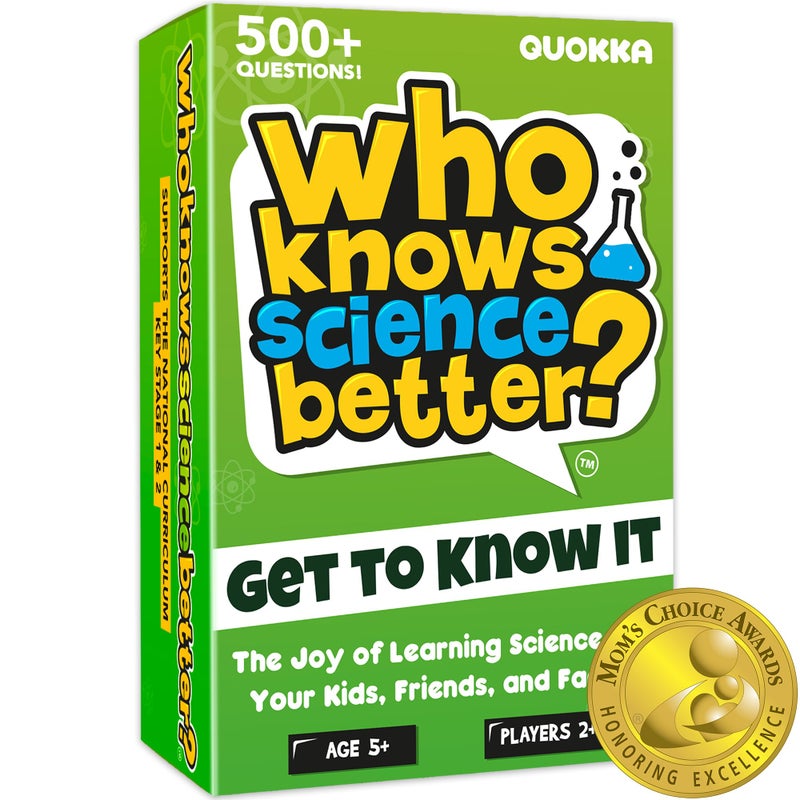 QUOKKA Who Knows Better? - Science - Family Card Trivia Game | Fun Learning & Educational Questions for Families | Suitable for Boys & Girls - Image 1