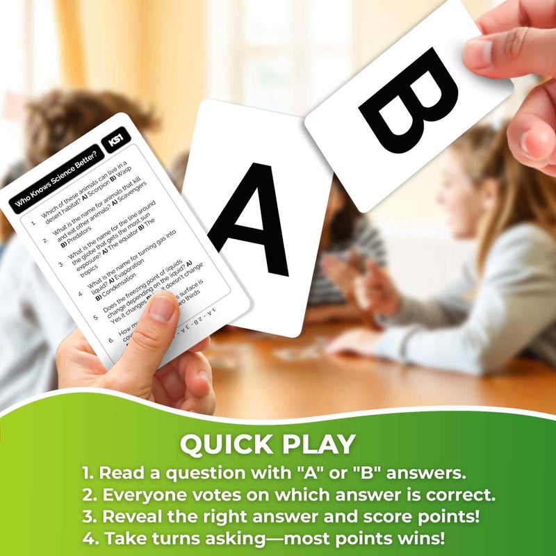 QUOKKA Who Knows Better? - Science - Family Card Trivia Game | Fun Learning & Educational Questions for Families | Suitable for Boys & Girls - Image 3