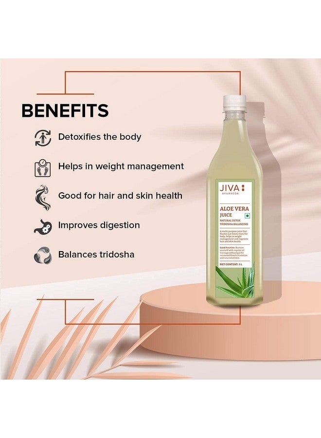 Jiva Aloe Vera Juice 1 Litre | Cold Pressed Juice Boosts Immunity, Improves Digestion, Detoxifies The Body | Promotes Healthy Skin & Hair | No Artificial Flavour & Suger (Pack of 1) - Image 4