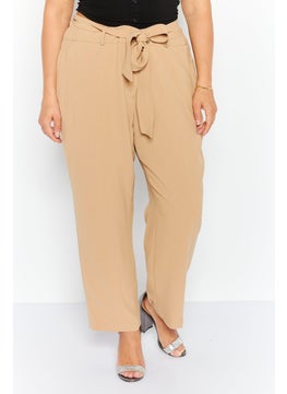 Bar III Women Plus Size Plain Wide Leg Pant, Taupe  - Image 1