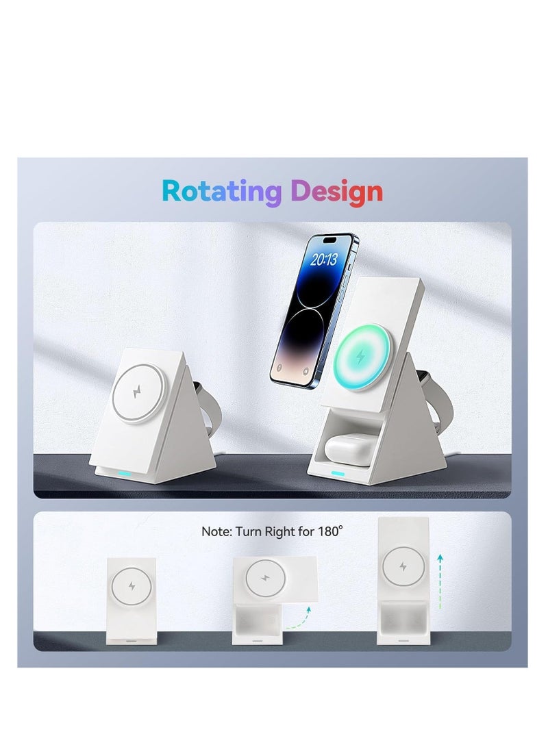 Captaintech Magnetic Wireless Charger, 3 in 1 Wireless Charging Station Mag-Safe for iPhone Series, Mag Charger Stand - Image 5
