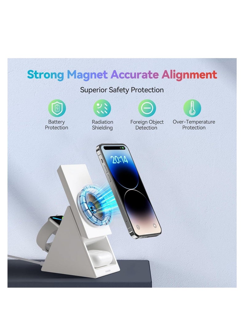 Captaintech Magnetic Wireless Charger, 3 in 1 Wireless Charging Station Mag-Safe for iPhone Series, Mag Charger Stand - Image 3