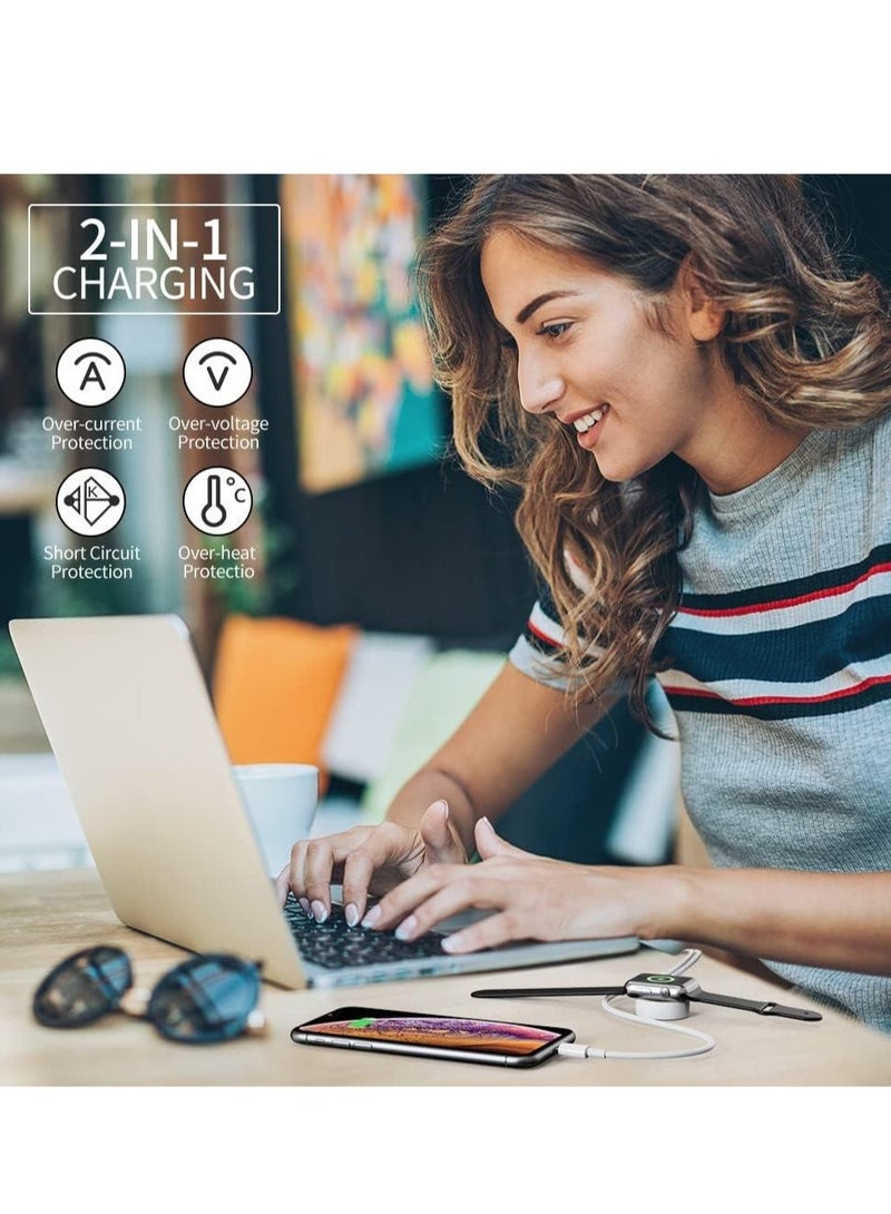 MFi Certified 4.9 ft Charging Cable for Apple Watch Series u0026 iPhone Models - Image 4