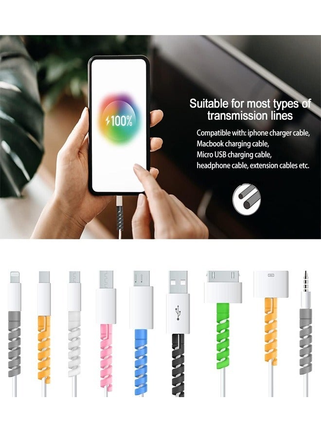 16 Pcs Spiral Charger Cable Protector, Can Prevent the Cable Connectors From Fraying and Breakage, Extending Your Charging Cable's Life, Compatible with Phone Charger Cables or Computers Wires  - Image 3
