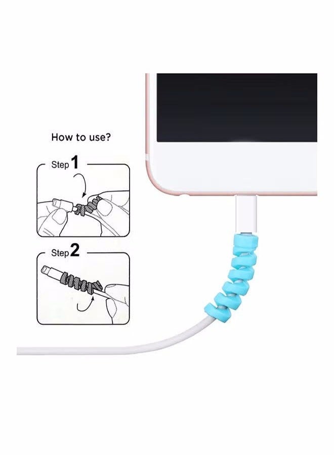 16 Pcs Spiral Charger Cable Protector, Can Prevent the Cable Connectors From Fraying and Breakage, Extending Your Charging Cable's Life, Compatible with Phone Charger Cables or Computers Wires  - Image 4