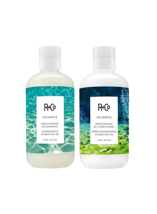 آر+كو مجموعة شامبو وبلسم الشعر Atlantis Moisturizing B5 (8.5 أونصة) + R+Co High Dive Travel Size (0.5 أونصة) | الجسم واللمعان والتنعيم لجميع أنواع الشعر | نباتي وخالٍ من القسوة | - Image 1