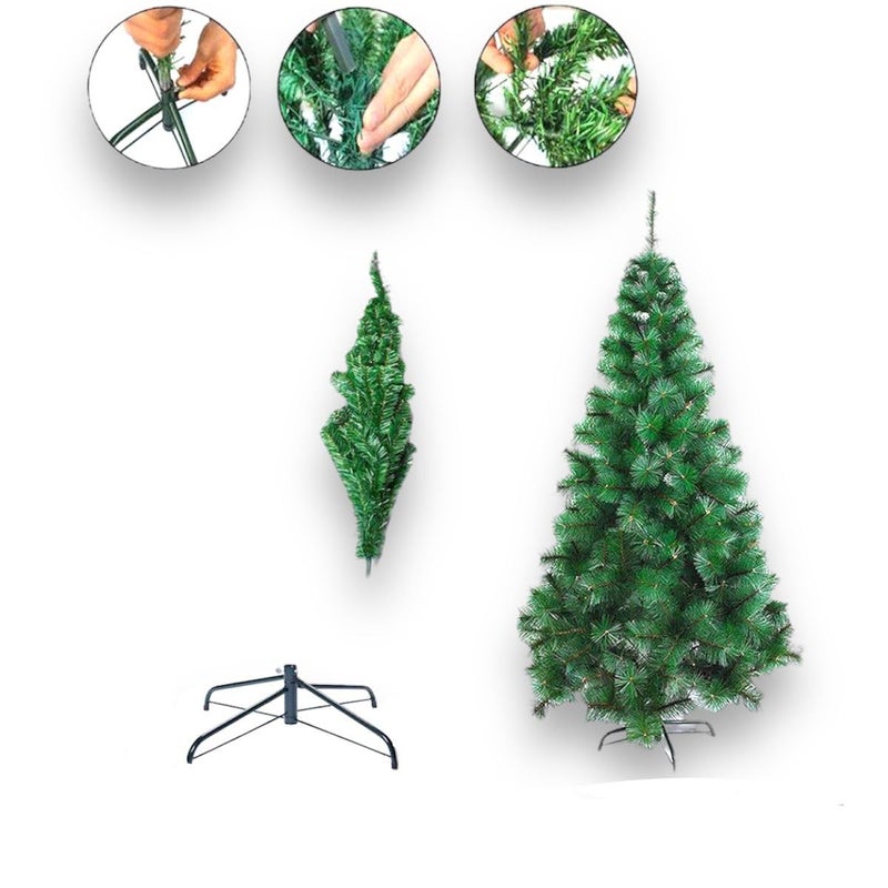 Party Flags Party Flags 6ft Christmas Tree Christmas Pine Tree Xmas Tree 6feet Christmas Tree Heavy bushed Office and Xmas Party Decoration Includes Metal Foldable Stand  - Image 2
