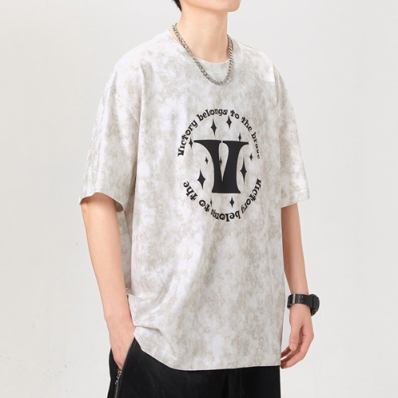 Cityboy Fashion Brand American 230G High Density Knitted Loose Printing Fashion Joker Men'S T Short Sleeve - Image 1