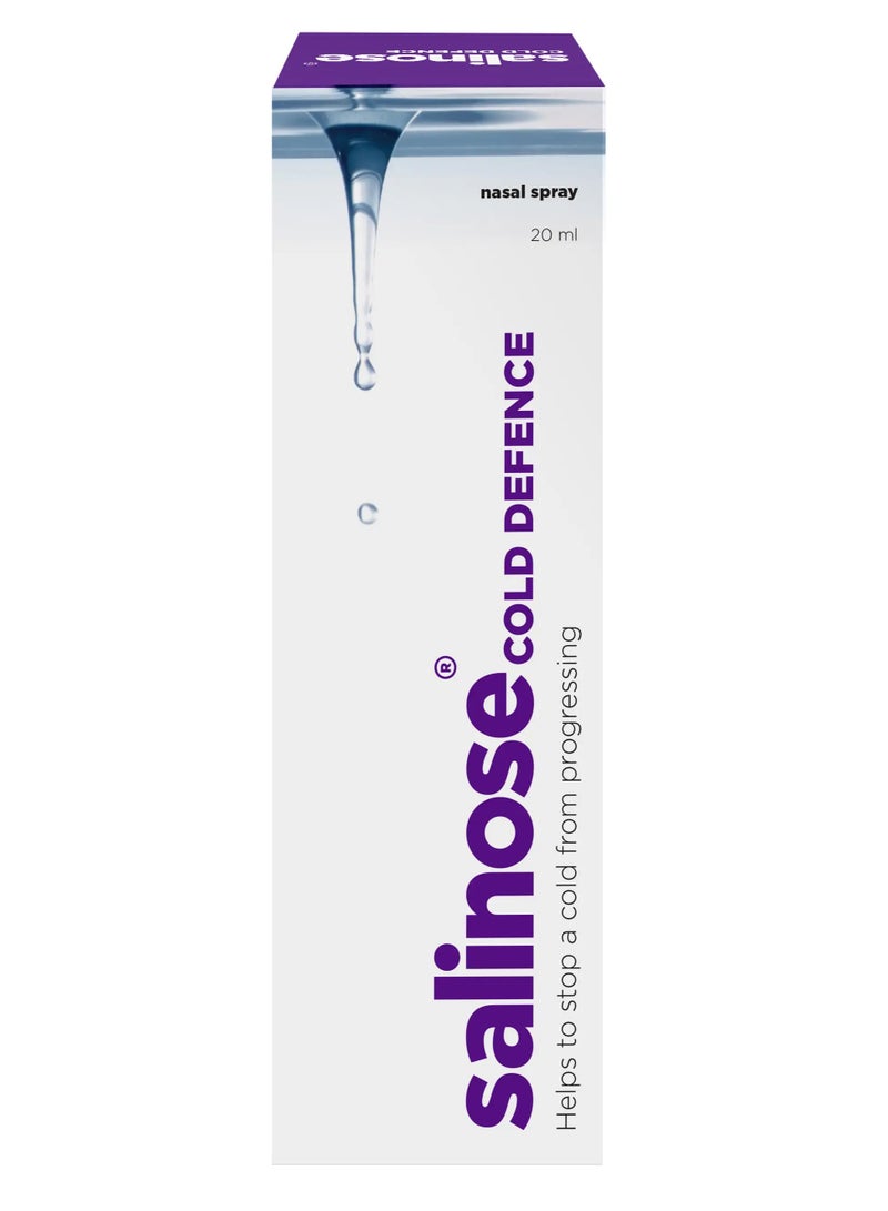 Salinose Cold Defence Nasal Spray 20ml – Saline Nasal Spray for Congestion Relief, Sinus Care