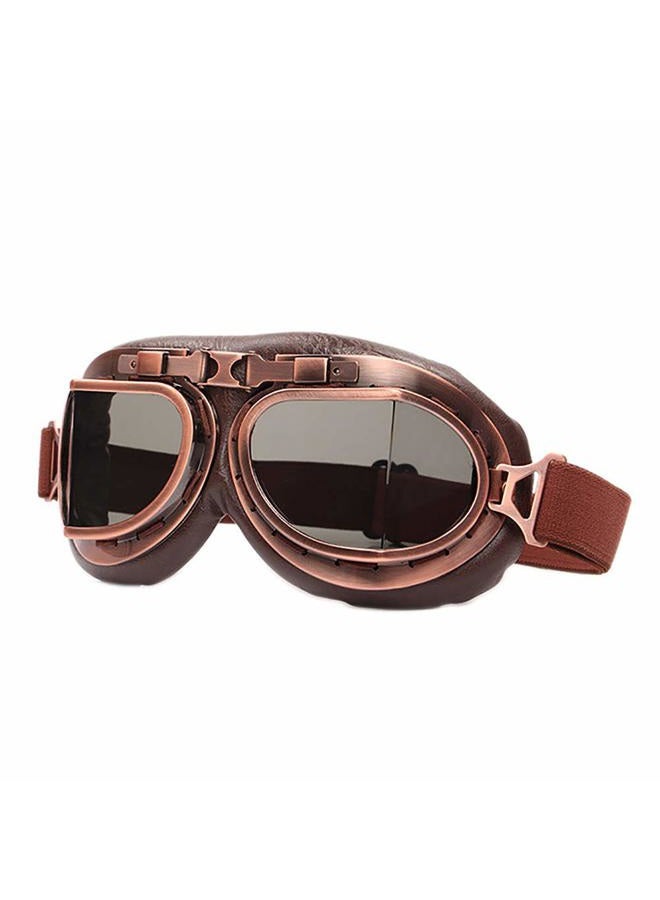 Peicees Vintage Helmet Goggles Motrocycle Scooter Cycle Mountain Bike Motorcross Cycling Goggles Retro Aviator Pilot Goggles Off-Road Glasses Eyewear(Dark Brown Lens) - Image 3