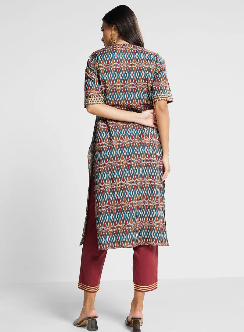 kolaba Printed Kurti & Pants Set