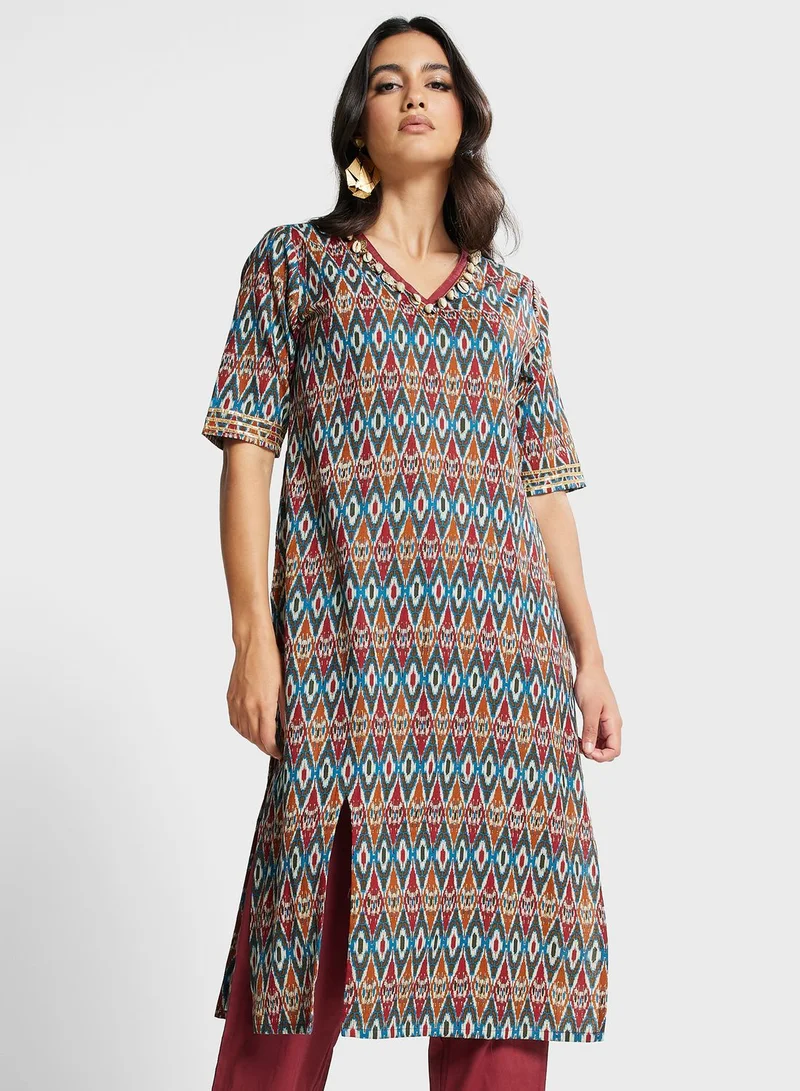 kolaba Printed Kurti & Pants Set