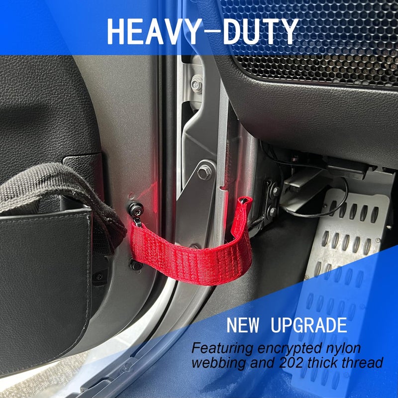 ROMASO Adjustable Door Strap for Jeep Wrangler,Door Check Strap for Jeep Wrangler CJ YJ TJ JK JKU JL JLU,Door Limit Strap for Wrangler JK,Red(Pack of 2) - Image 3