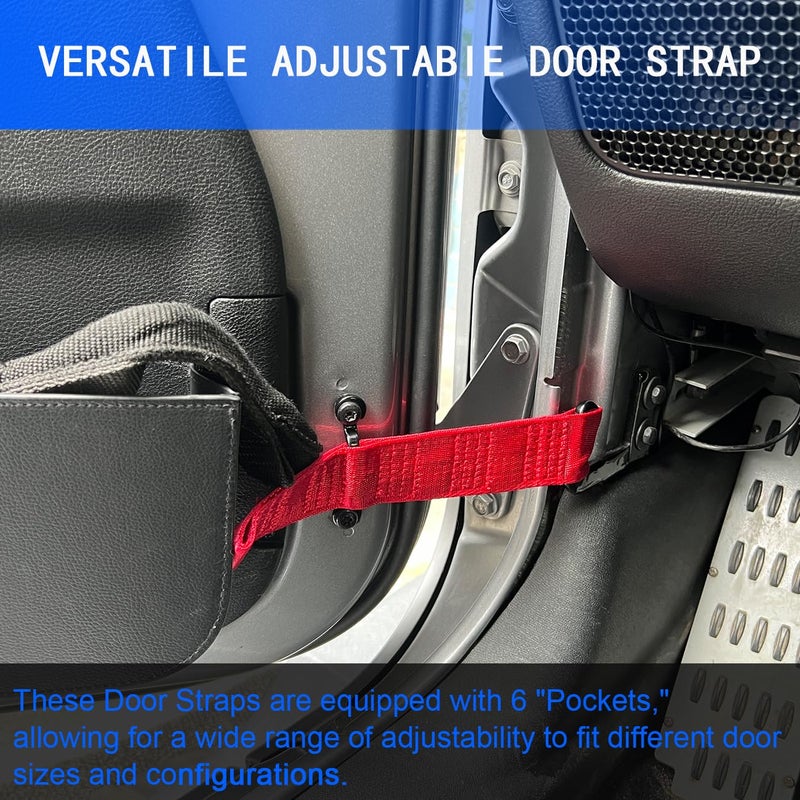ROMASO Adjustable Door Strap for Jeep Wrangler,Door Check Strap for Jeep Wrangler CJ YJ TJ JK JKU JL JLU,Door Limit Strap for Wrangler JK,Red(Pack of 2) - Image 4