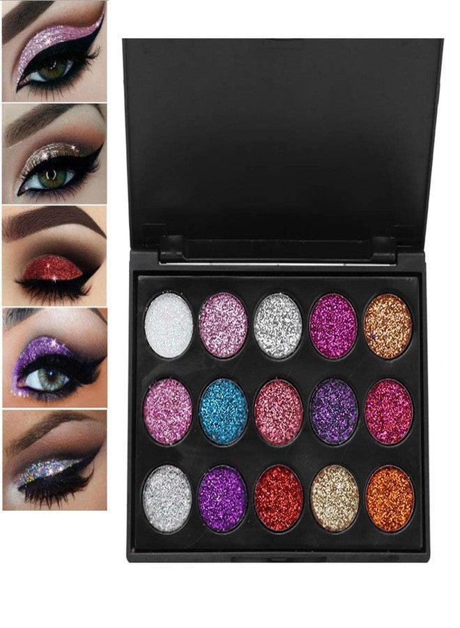 ZJchao Eyeshadow Palette, 15 Colors Glitter Eyeshadow Palette for Cosplay Makeup Eye Makeup, Shining Eye Shadow Cosmetic Powder Suitable for Daily and Professional Makeup - Image 1