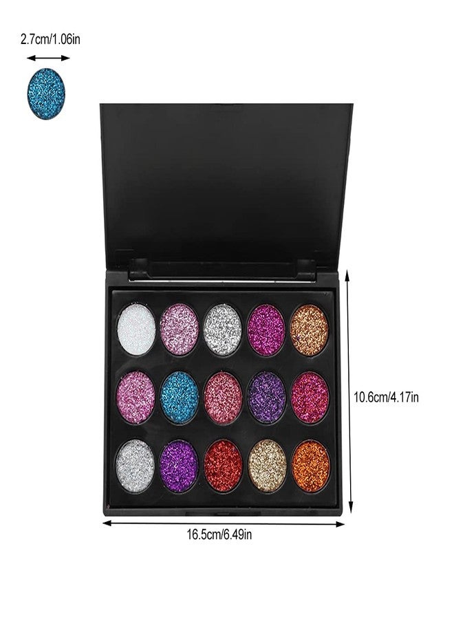 ZJchao Eyeshadow Palette, 15 Colors Glitter Eyeshadow Palette for Cosplay Makeup Eye Makeup, Shining Eye Shadow Cosmetic Powder Suitable for Daily and Professional Makeup - Image 5
