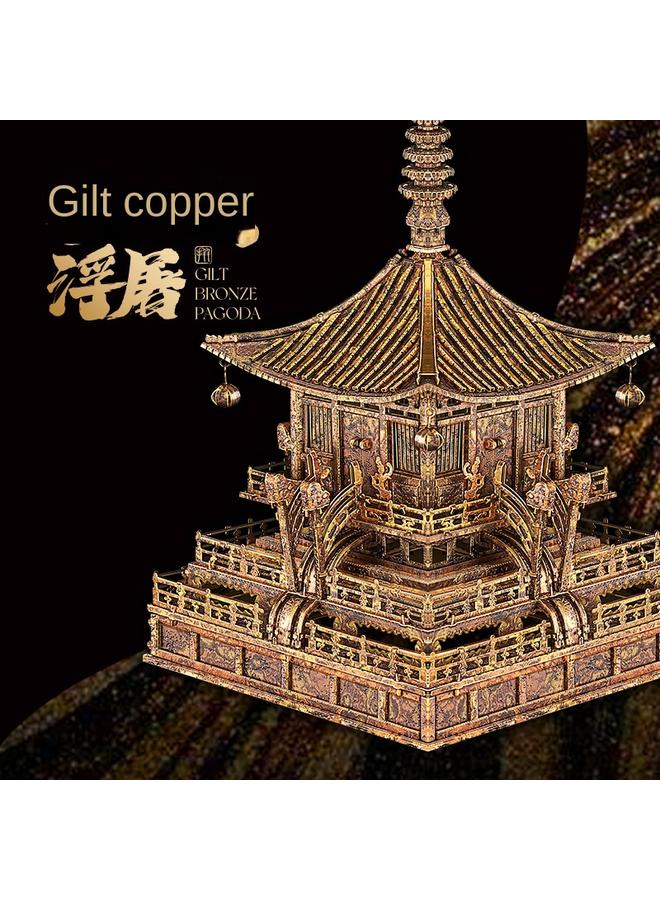 Bluejw Split Cool Tengwang Pavilion Metal Assembled Model 3D Stereo Puzzle Adult Decompression Toy Hand Assembled Gift For Men - Image 5