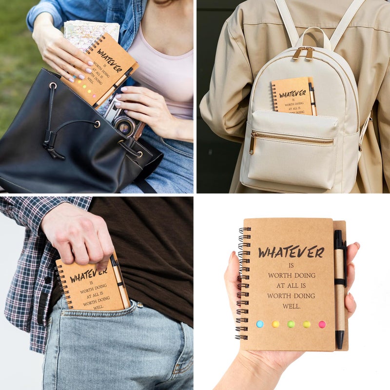 ERUW Inspirational Spiral Notebook 4 Sets Employee Appreciation Gifts Bulk Team Office/Students Thank You Gifts Journal Lined Pocket Notepad,Note Pads for Nurse Teacher Employees Coworker Volunteer - Image 4