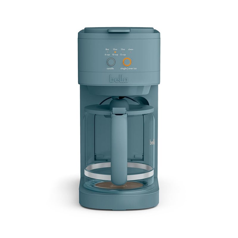 BELLA VersaBrew 2-in1 Coffee Maker, K-Cup compatible, Brew 3 Sizes Carafes & Single Serve Cups, Dishwasher Safe Reusable Filter & Filter Holder, Iced Coffee Function, 60oz Tank, Surf - Image 1