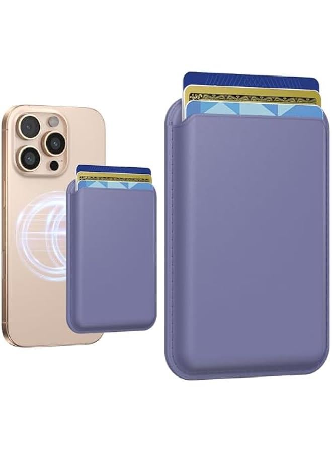 for MagSafe Wallet Magnetic Wallet Phone Card Holder for 16 Pro Max/16 Plus/16 Pro/16/15 Pro Max/15 Pro/15 Plus/15, for iPhone 14 Pro Max/14 Plus/14 Pro/14/13, RFID Leather, Violet  - Image 1