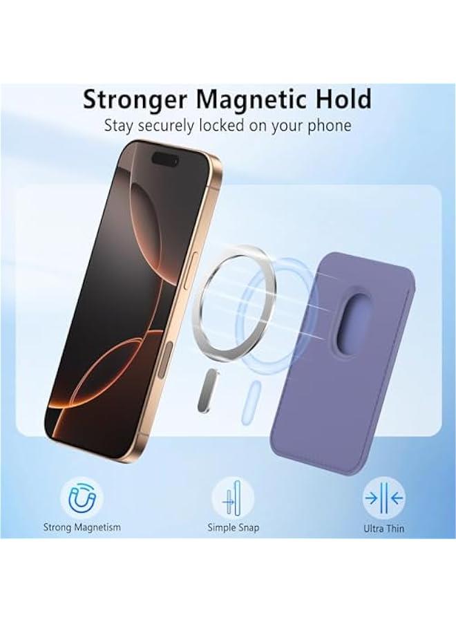 for MagSafe Wallet Magnetic Wallet Phone Card Holder for 16 Pro Max/16 Plus/16 Pro/16/15 Pro Max/15 Pro/15 Plus/15, for iPhone 14 Pro Max/14 Plus/14 Pro/14/13, RFID Leather, Violet  - Image 2
