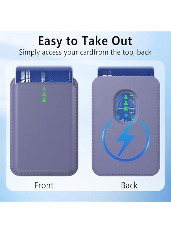 for MagSafe Wallet Magnetic Wallet Phone Card Holder for 16 Pro Max/16 Plus/16 Pro/16/15 Pro Max/15 Pro/15 Plus/15, for iPhone 14 Pro Max/14 Plus/14 Pro/14/13, RFID Leather, Violet  - Image 3